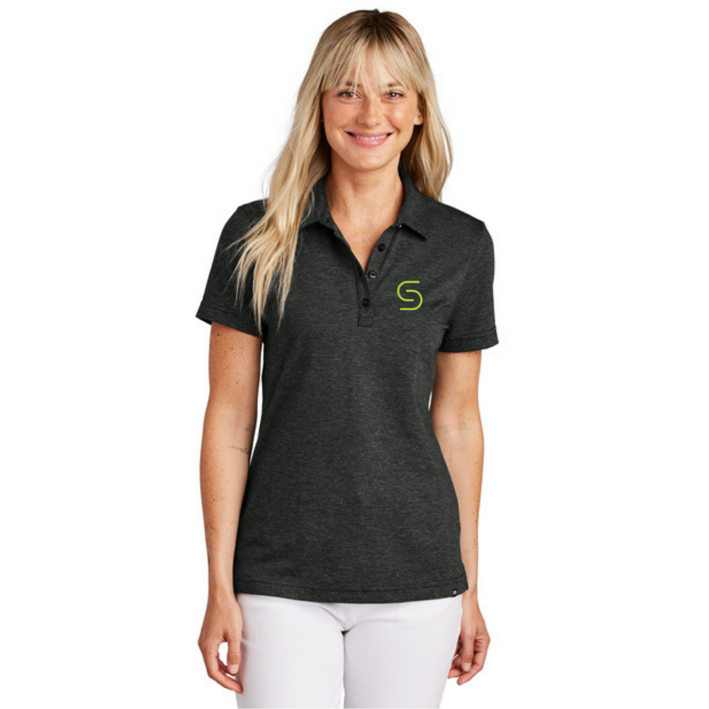 Womens Travis Mathew Polo (BLACK HEATHER)