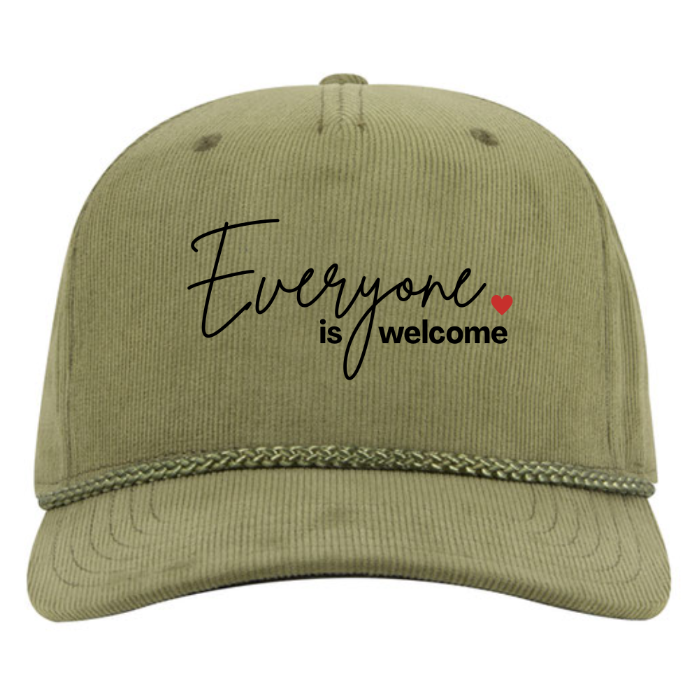 HATS - Corduroy Baseball Cap - "SIMPLE - EVERYONE IS WELCOME" LOGO