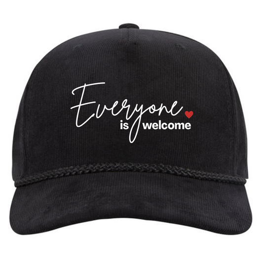 HATS - Corduroy Baseball Cap - "SIMPLE - EVERYONE IS WELCOME" LOGO
