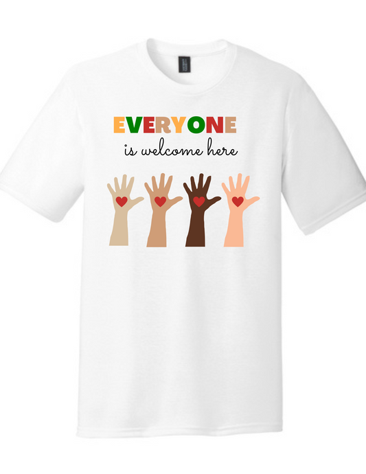 ADULT Short Sleeve Shirt (WHITE) - Everyone Is Welcome Here