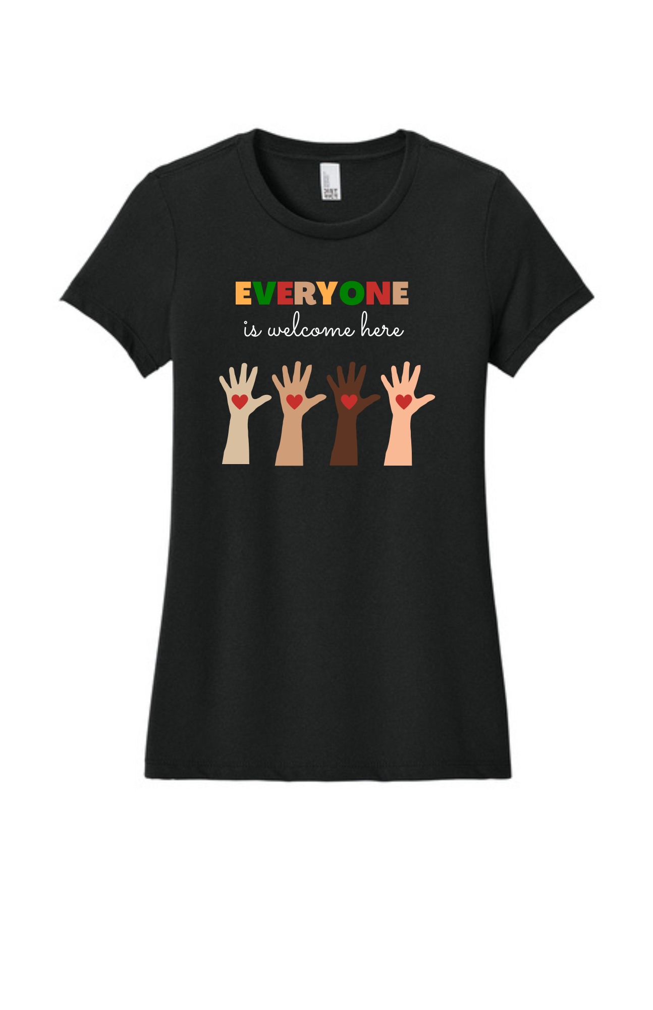 WOMEN'S Shirt (JET BLACK) - Everyone Is Welcome Here