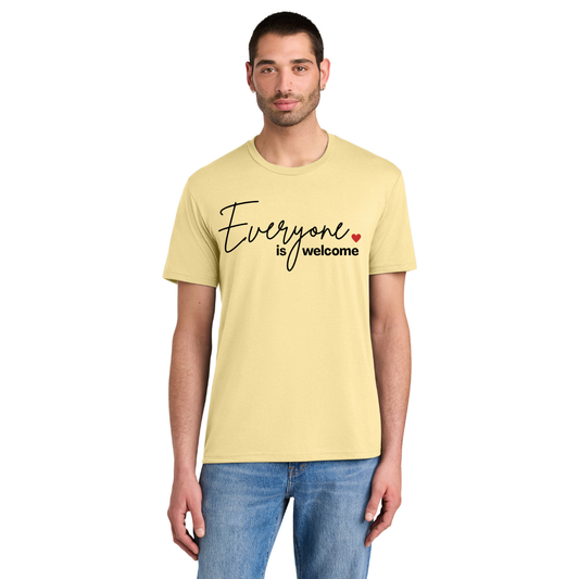 BACK 2 SCHOOL - ADULT Short Sleeve Shirt (SOFT YELLOW) - "SIMPLE - EVERYONE IS WELCOME" LOGO