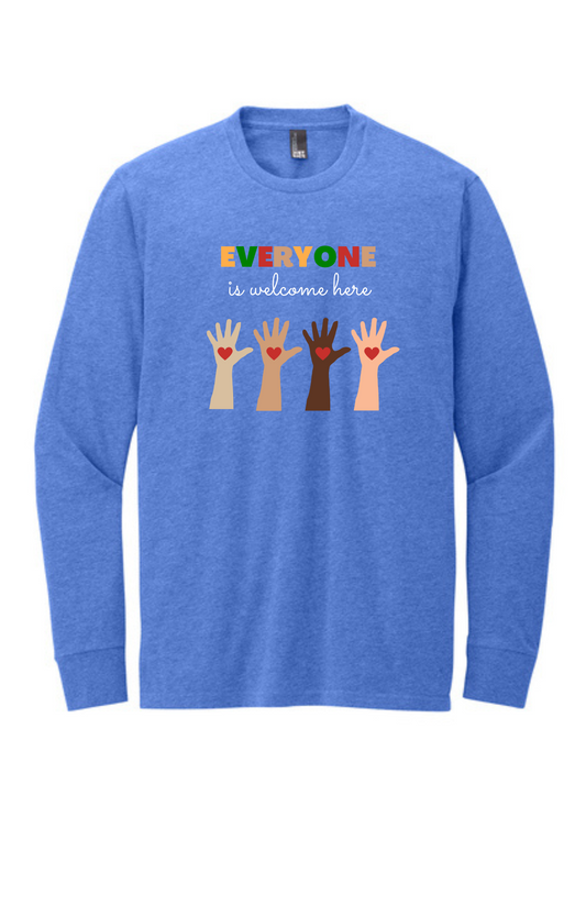 ADULT Long Sleeve Shirt (HEATHERED ROYAL) - Everyone Is Welcome Here