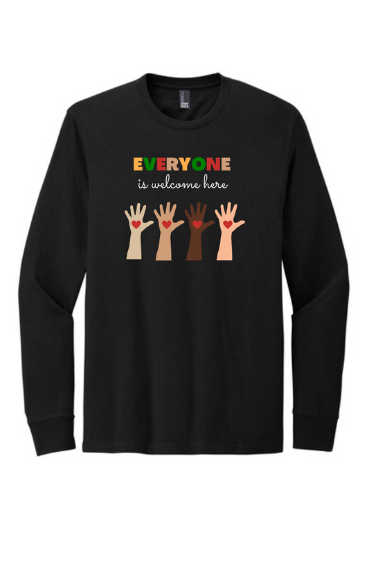 ADULT Long Sleeve Shirt (BLACK) - Everyone Is Welcome Here