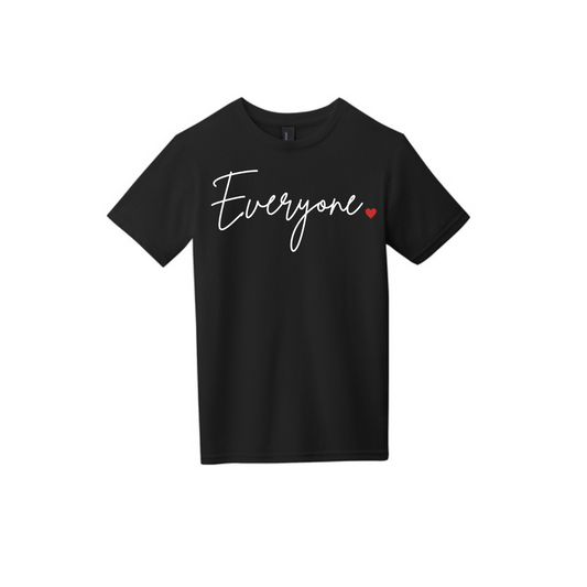 BACK 2 SCHOOL - YOUTH Short Sleeve (BLACK) - "EVERYONE <3" LOGO