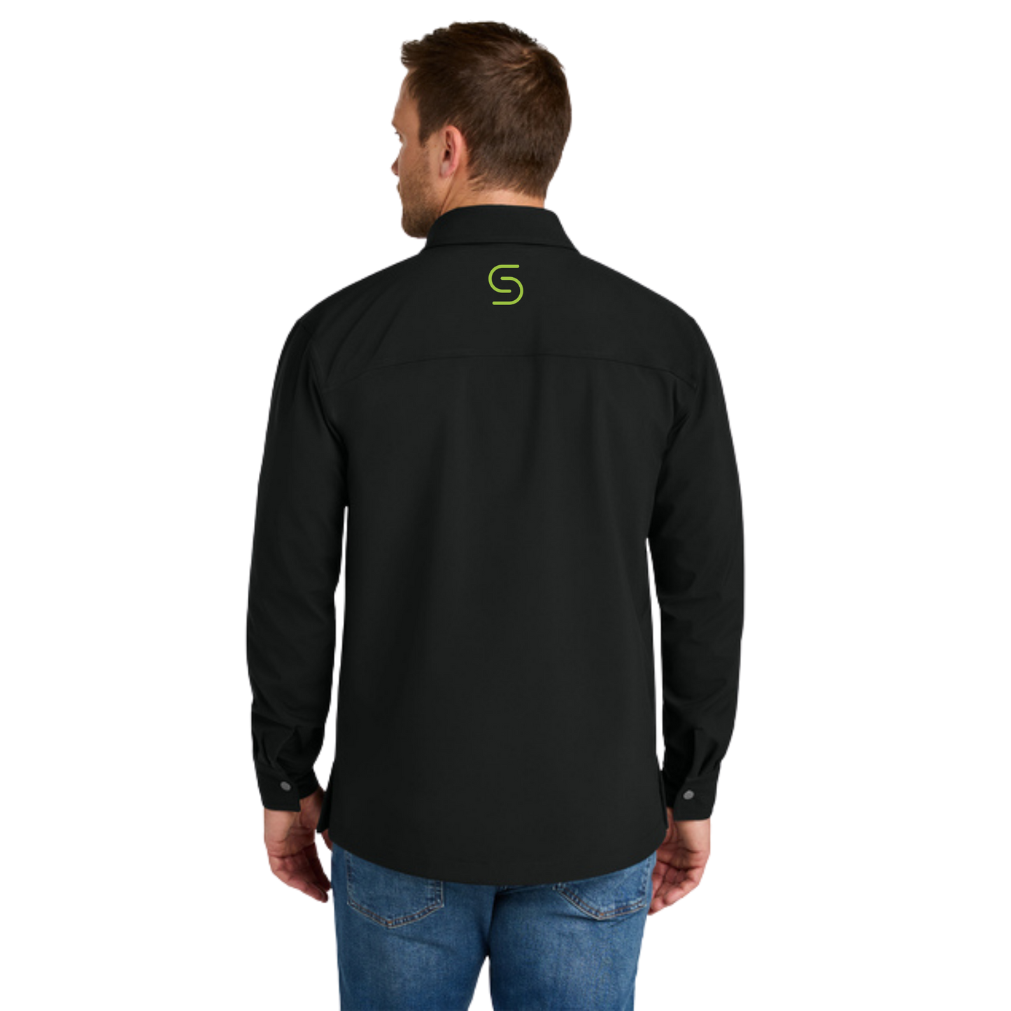 CornerStone Soft Shell Shirt Jacket (BLACK) w/ Embroidery