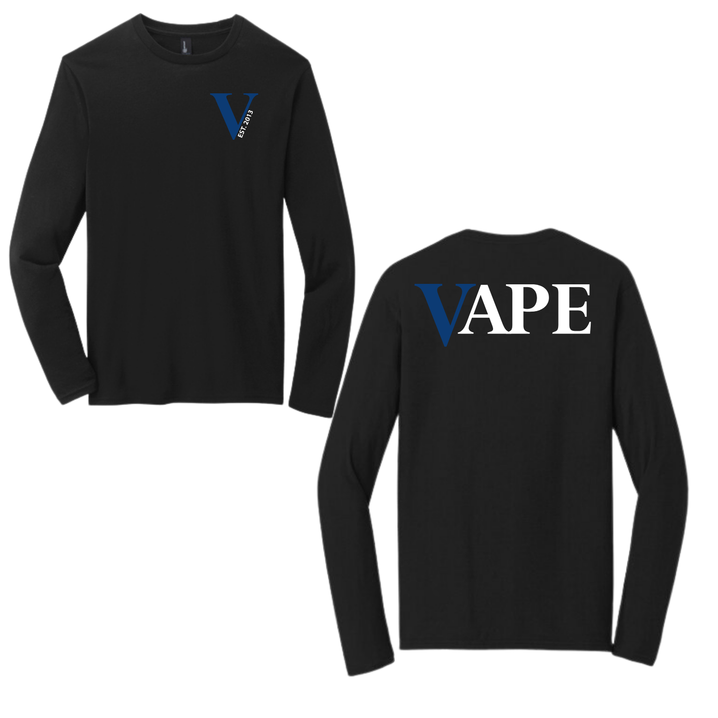 VAPE - SCREEN PRINT - District Very Important Tee (BLACK) - LONG SLEEVE
