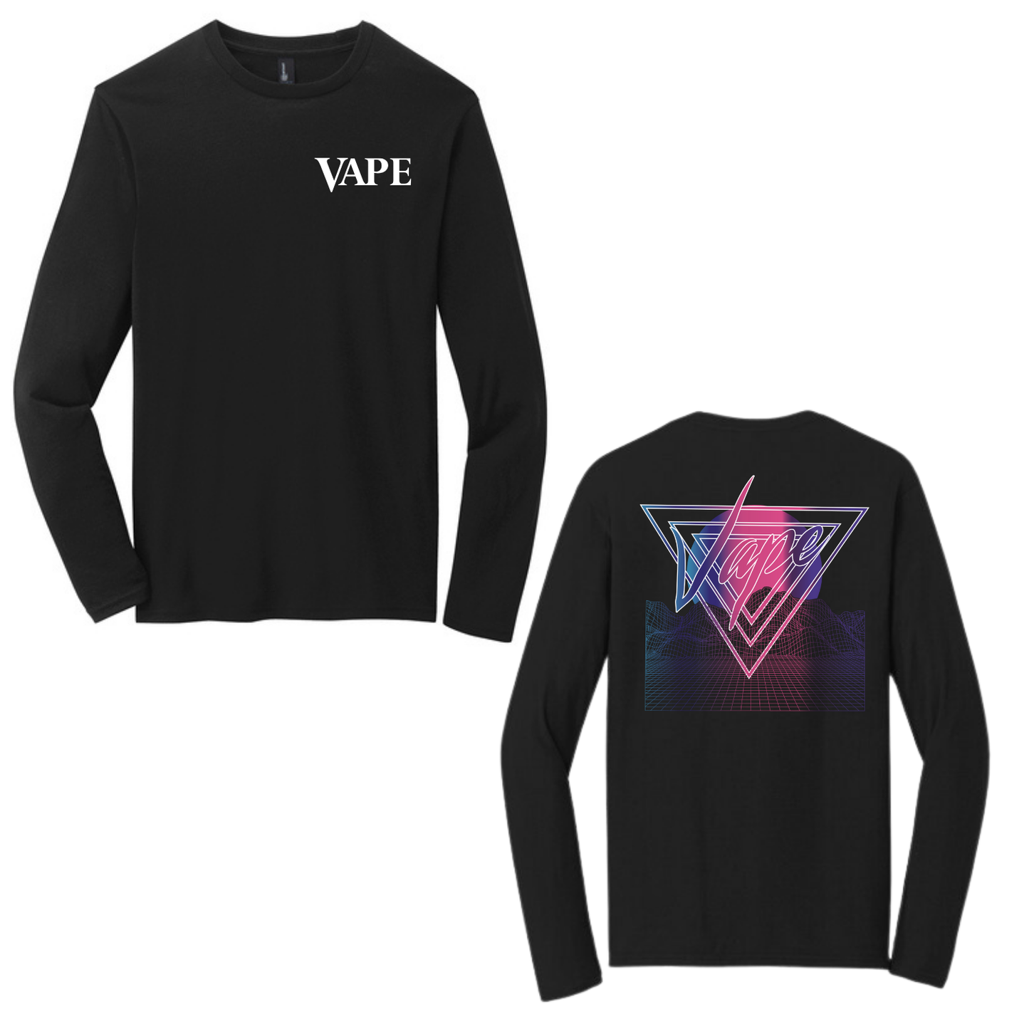 VAPE - SCREEN PRINT - District Very Important Tee (BLACK) - LONG SLEEVE