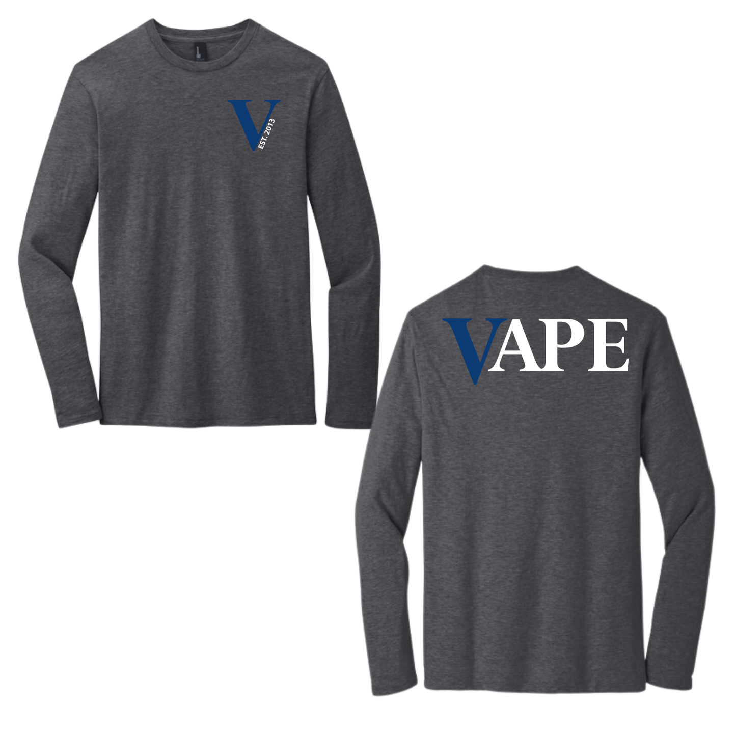VAPE - SCREEN PRINT - District Very Important Tee (HEATHERED CHARCOAL) - LONG SLEEVE