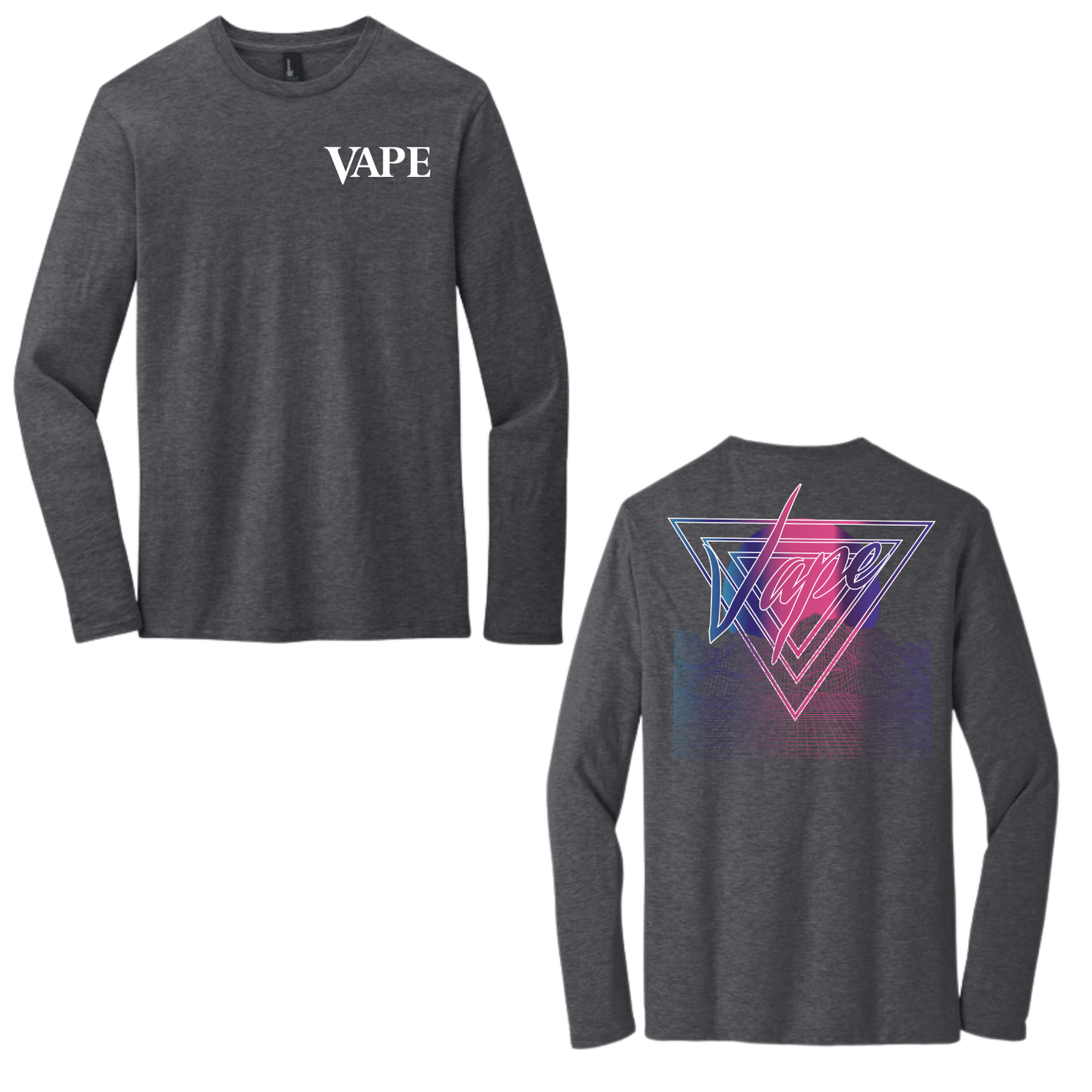 VAPE - SCREEN PRINT - District Very Important Tee (HEATHERED CHARCOAL) - LONG SLEEVE