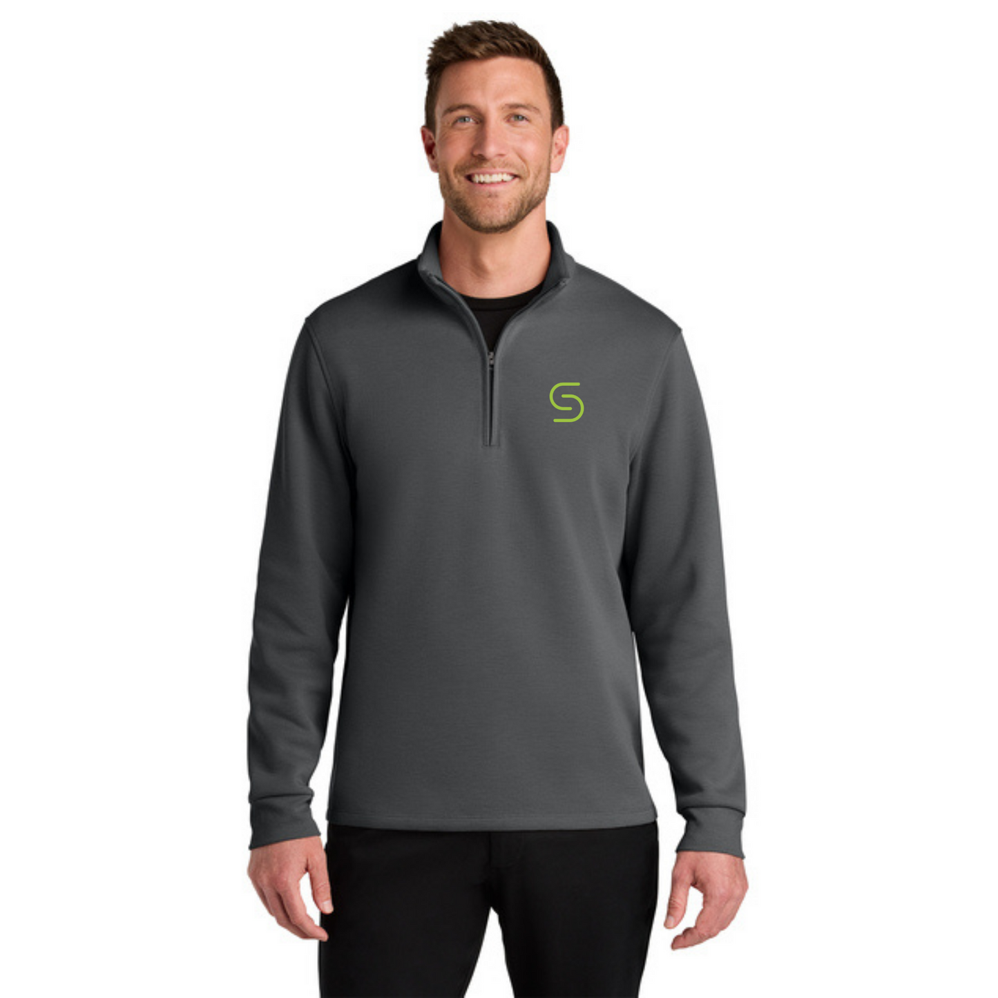 Port Authority Wearever 1/4 Zip w/ Embroidery (STORM GREY)