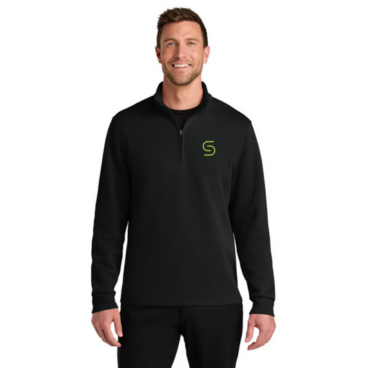 Port Authority Wearever 1/4 Zip w/ Embroidery (BLACK)