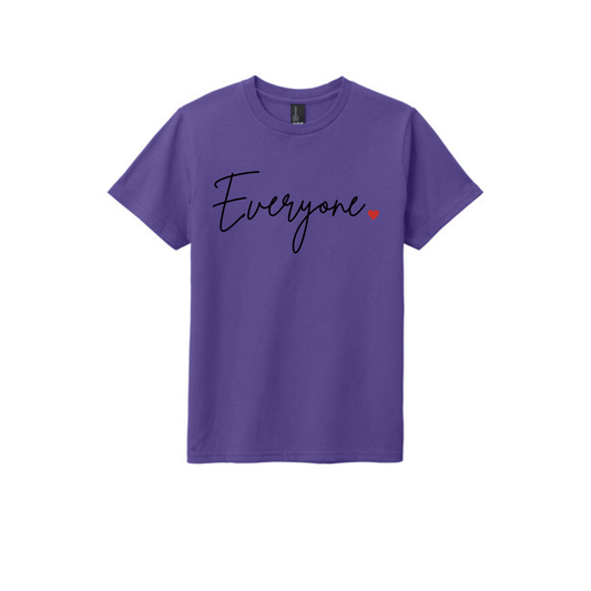 BACK 2 SCHOOL - YOUTH Short Sleeve (PURPLE) - "EVERYONE <3" LOGO