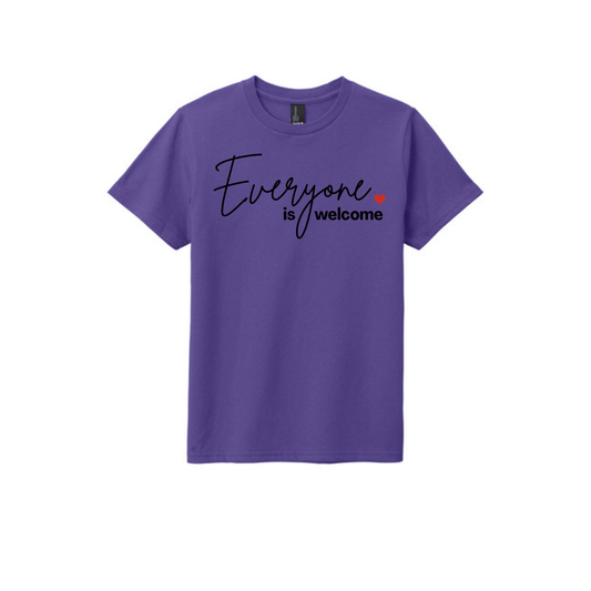 BACK 2 SCHOOL - YOUTH Short Sleeve (PURPLE) - "SIMPLE - EVERYONE IS WELCOME" LOGO