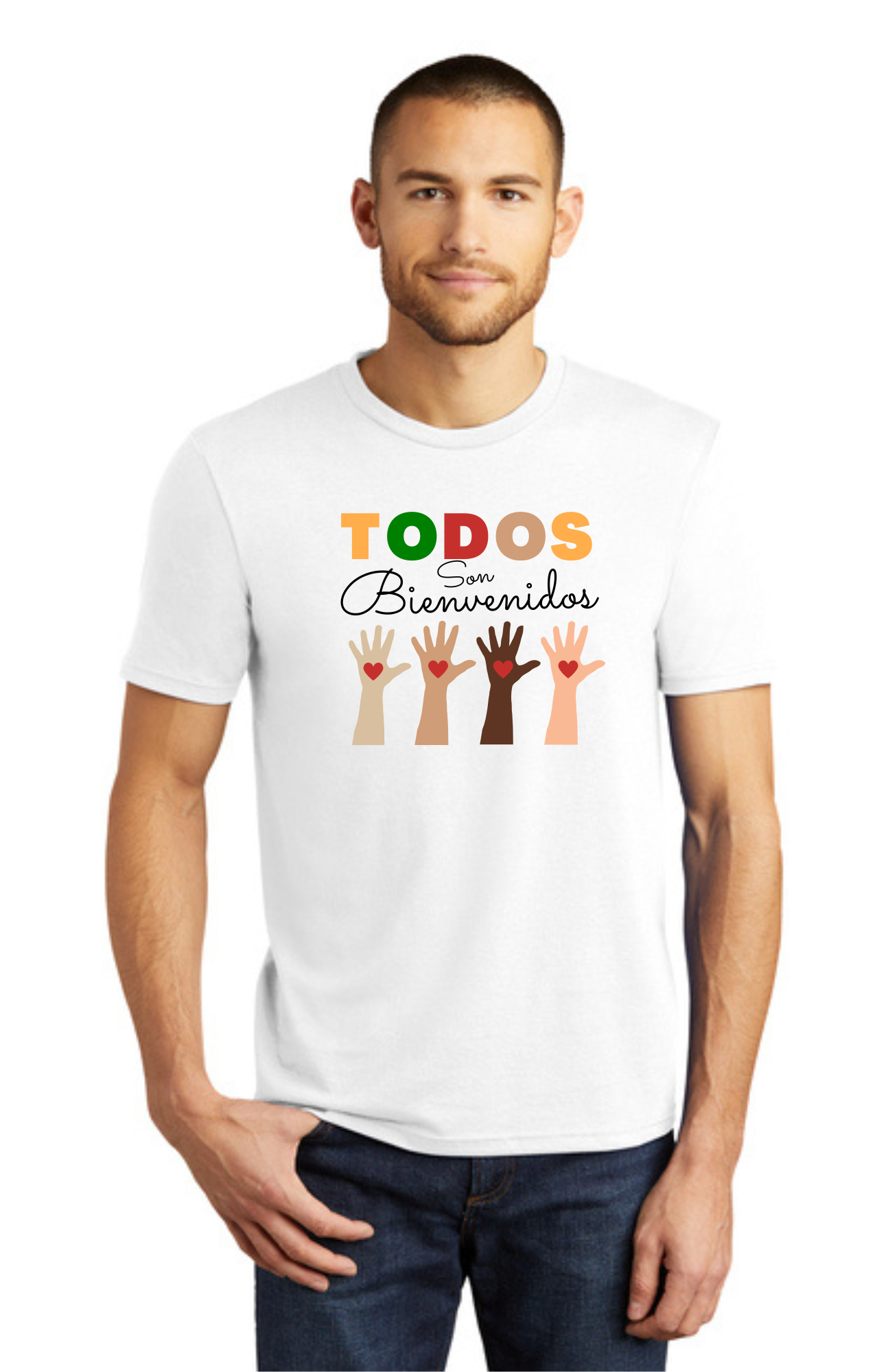 SPANISH - ADULT Short Sleeve Shirt (ALL COLORS) - Todos Son Bienvenidos