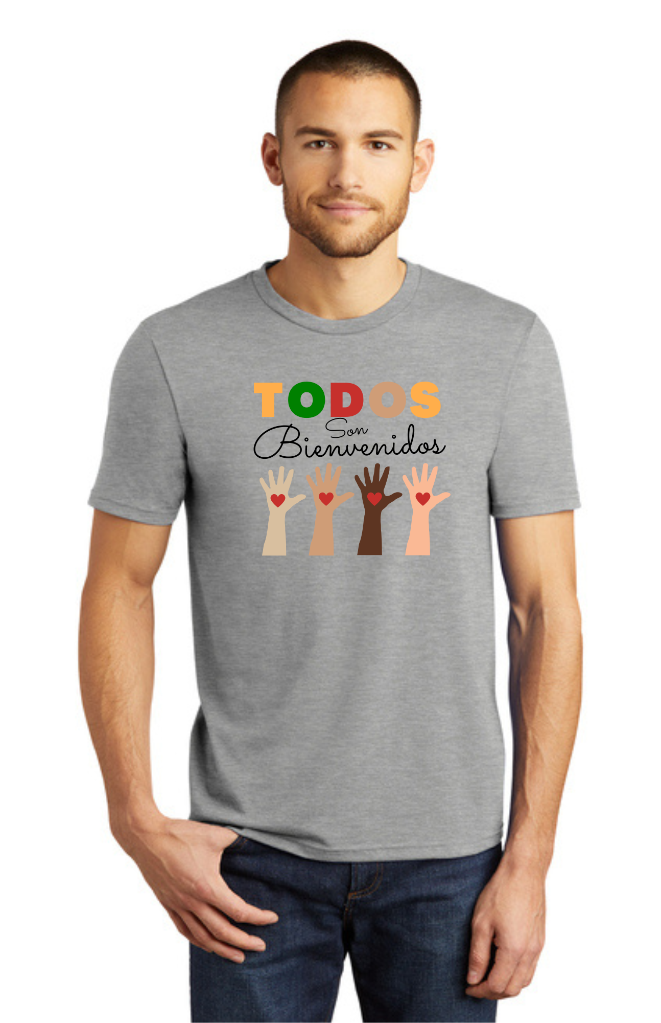 SPANISH - ADULT Short Sleeve Shirt (ALL COLORS) - Todos Son Bienvenidos