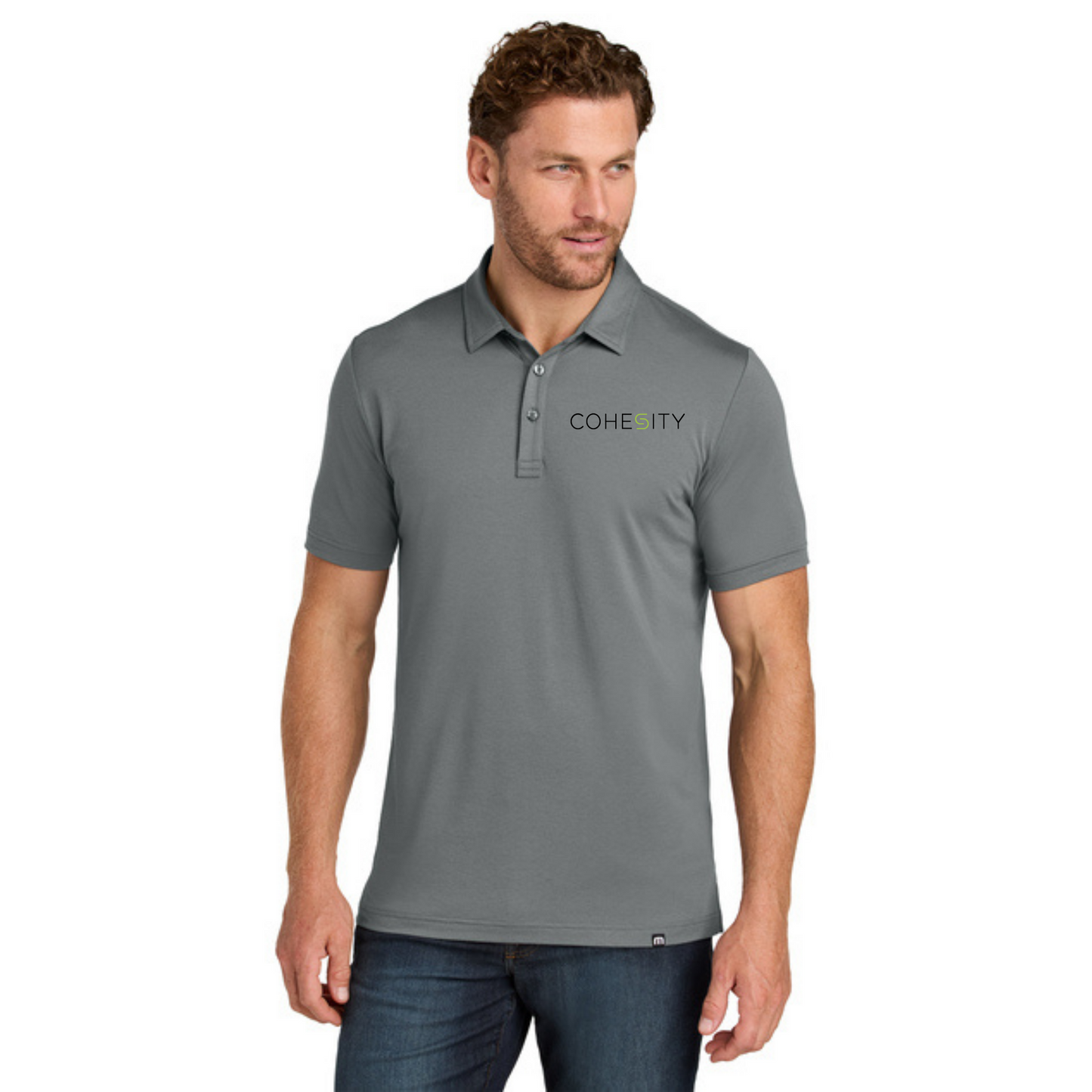 COHESITY - TravisMathew Glenview Solid Polo w/ Embroidery - QUIET SHADE GREY