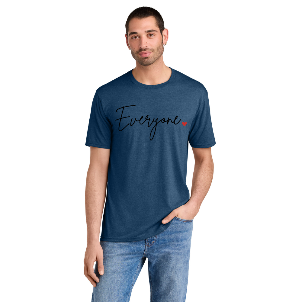 BACK 2 SCHOOL - ADULT Short Sleeve Shirt (HEATHERED NEPTUNE BLUE) - "EVERYONE <3"