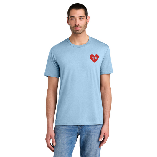 BACK 2 SCHOOL - ADULT Short Sleeve Shirt (ICE BLUE) - "E1W" LOGO
