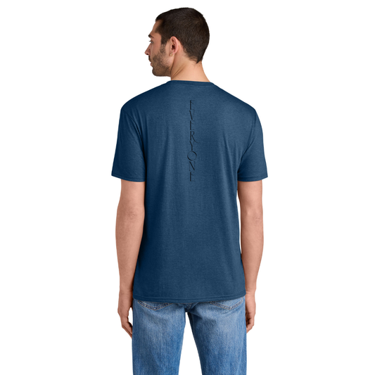 BACK 2 SCHOOL - ADULT Short Sleeve Shirt (HEATHERED NEPTUNE BLUE) - "E1W" LOGO