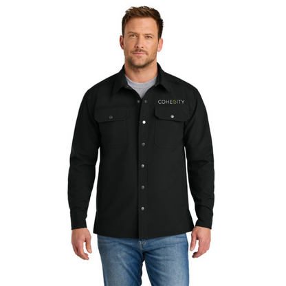 CornerStone Soft Shell Shirt Jacket (BLACK) w/ Embroidery