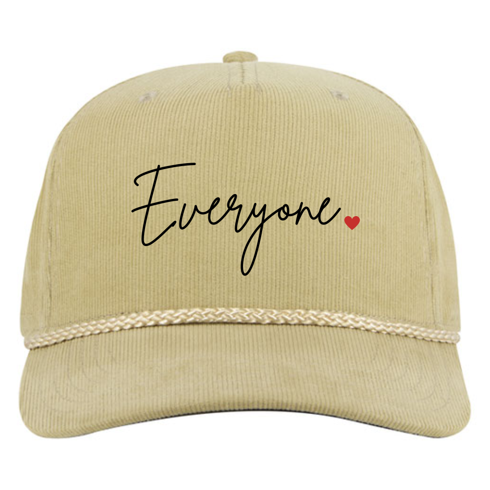 HATS - Corduroy Baseball Cap - "Everyone ❤️" LOGO