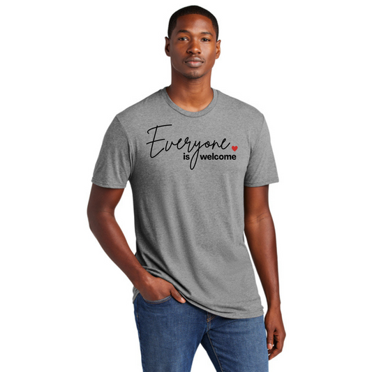 BACK 2 SCHOOL - ADULT Short Sleeve Shirt (GREY FROST) - "SIMPLE - EVERYONE IS WELCOME" LOGO