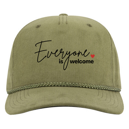 HATS - Corduroy Baseball Cap - "SIMPLE - EVERYONE IS WELCOME" LOGO