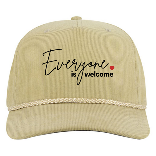 HATS - Corduroy Baseball Cap - "SIMPLE - EVERYONE IS WELCOME" LOGO