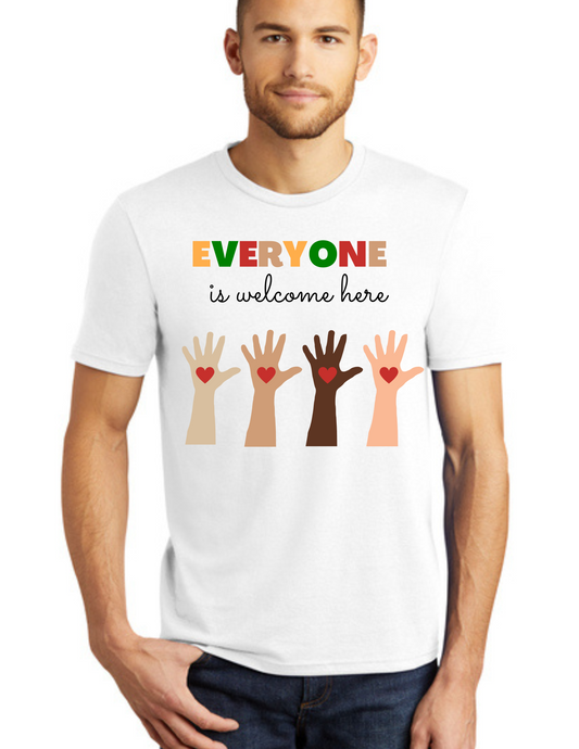 ADULT Short Sleeve Shirt (WHITE) - Everyone Is Welcome Here