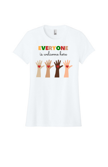 WOMEN'S Shirt (BRIGHT WHITE) - Everyone Is Welcome Here