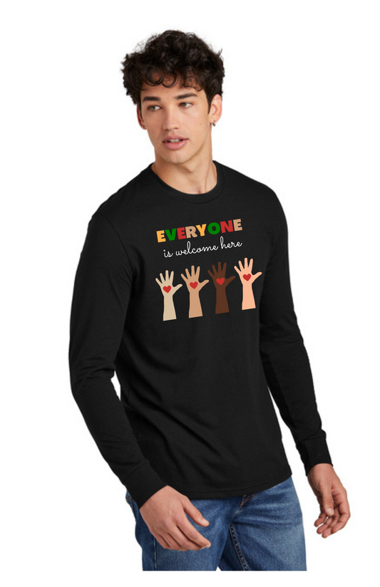 ADULT Long Sleeve Shirt (BLACK) - Everyone Is Welcome Here