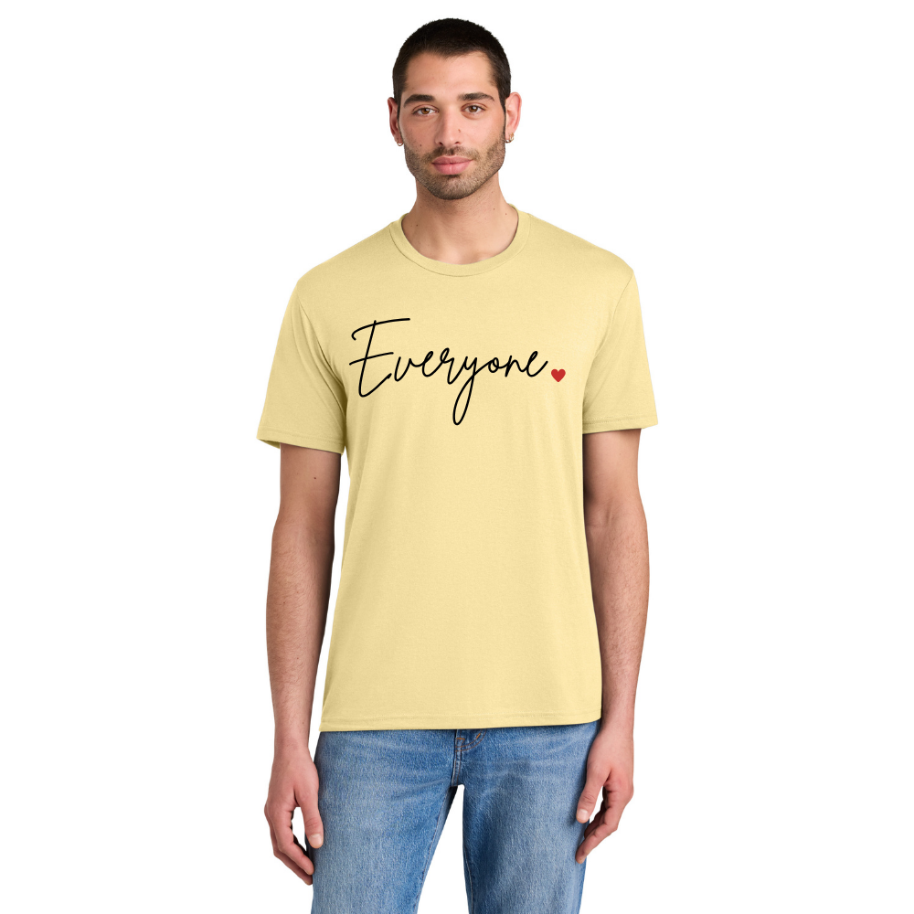 BACK 2 SCHOOL - ADULT Short Sleeve Shirt (SOFT YELLOW) - "EVERYONE <3"