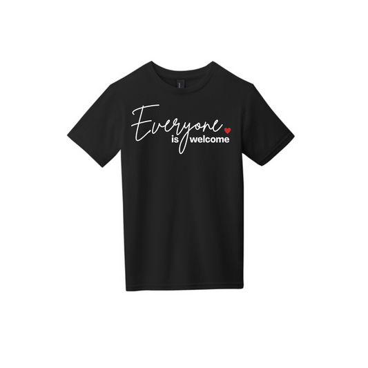 BACK 2 SCHOOL - YOUTH Short Sleeve (BLACK) - "SIMPLE - EVERYONE IS WELCOME" LOGO