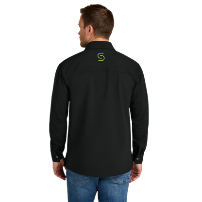 CornerStone Soft Shell Shirt Jacket (BLACK) w/ Embroidery