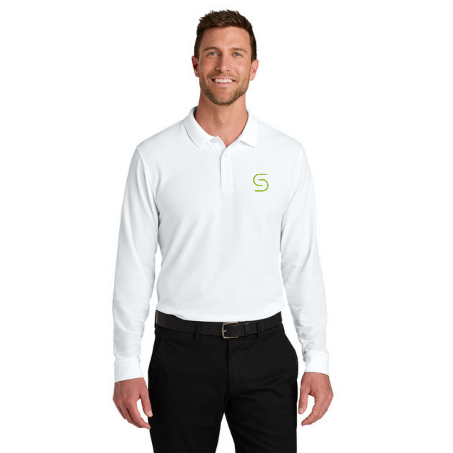 Long Sleeve - FALL Port Authority Polo (WHITE)