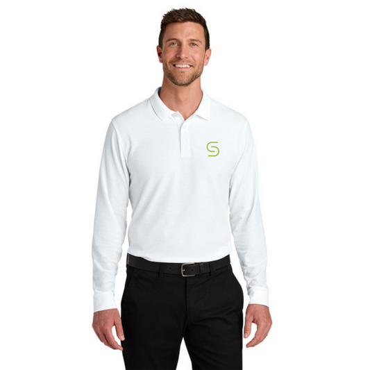 Long Sleeve - FALL Port Authority Polo (WHITE)