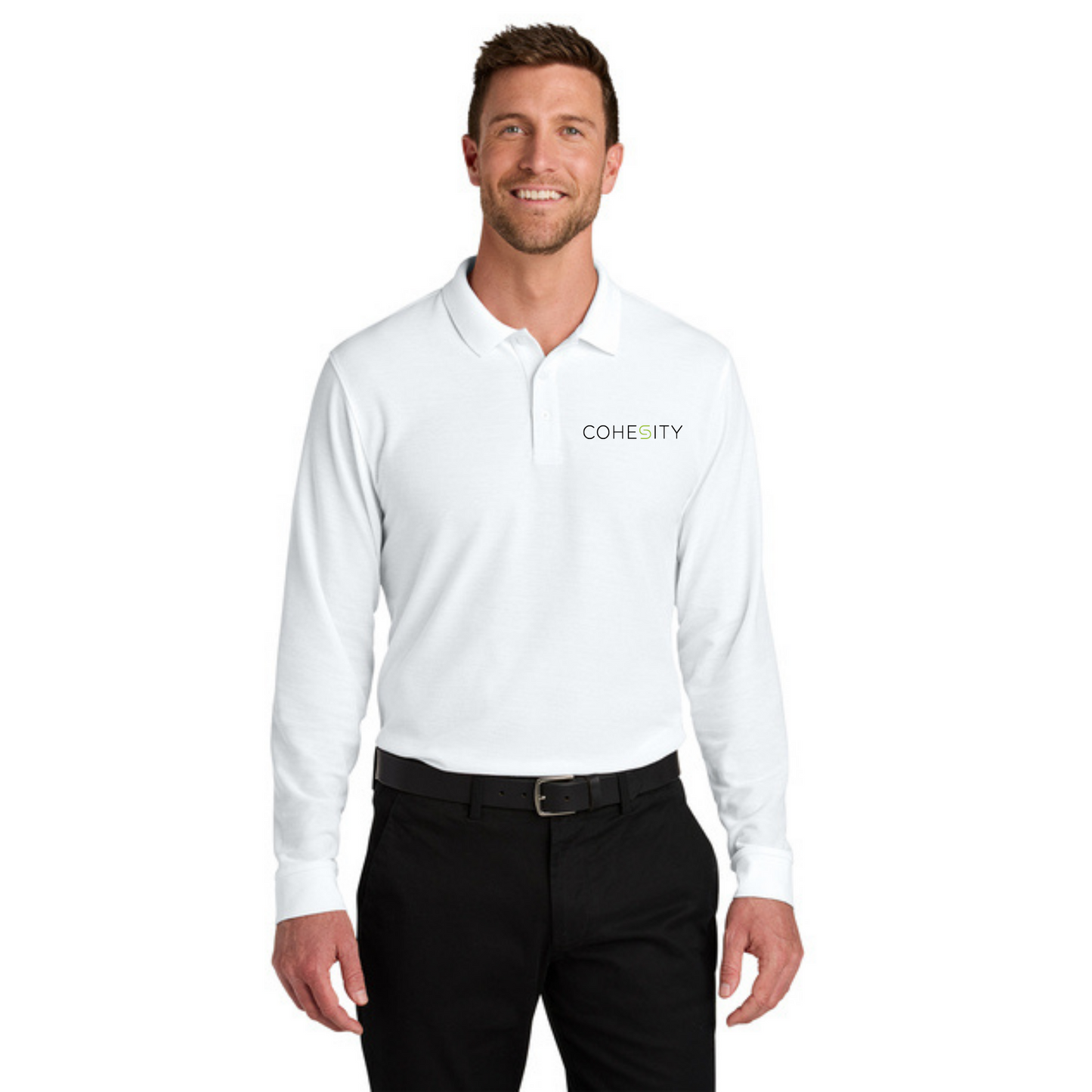Long Sleeve - FALL Port Authority Polo (WHITE)