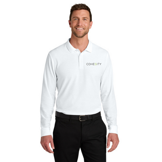 Long Sleeve - FALL Port Authority Polo (WHITE)