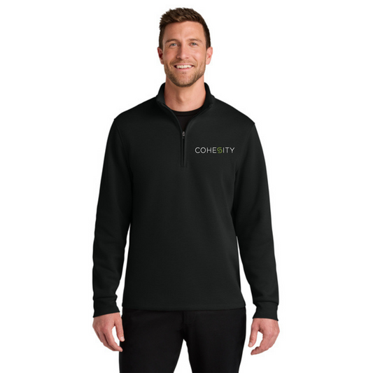 Port Authority Wearever 1/4 Zip w/ Embroidery (BLACK)