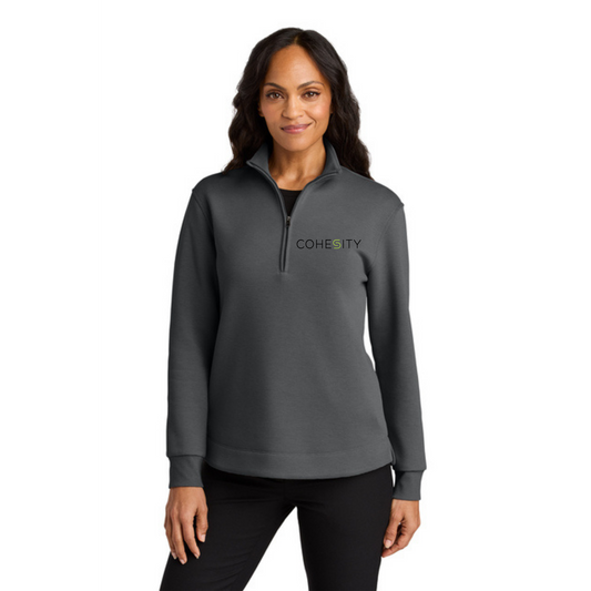 WOMEN'S - Port Authority Wearever 1/4 Zip w/ Embroidery (STORM GREY)