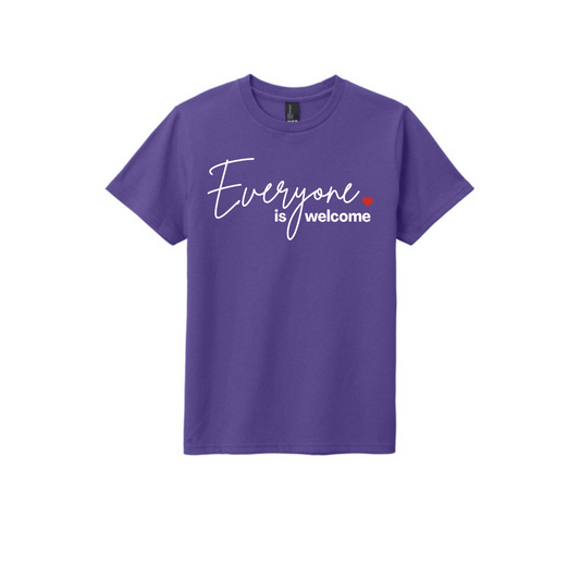 BACK 2 SCHOOL - YOUTH Short Sleeve (PURPLE) - "SIMPLE - EVERYONE IS WELCOME" LOGO